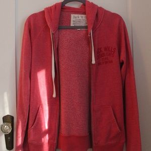 Faded Pink Jack Wills Zip Up Hoodie